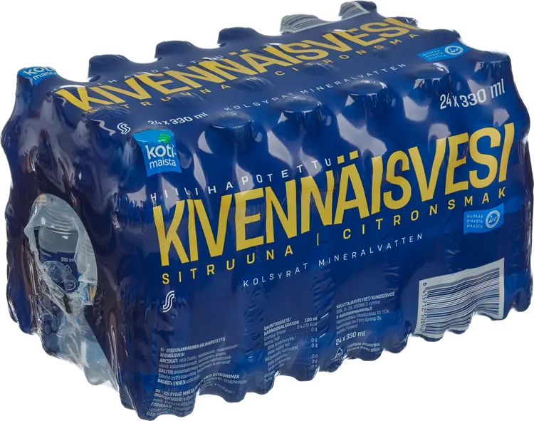 24 x Kotimaista hiilihapotettu kivennäisvesi sitruuna 0,33l