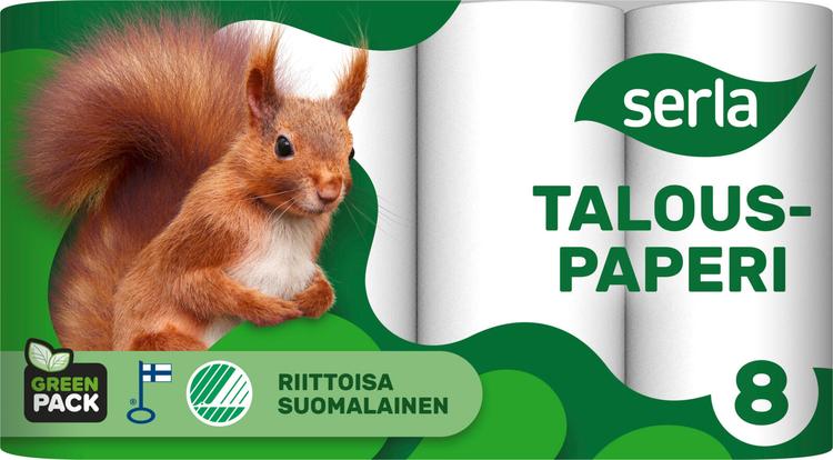Serla talouspaperi 8rl valkoinen
