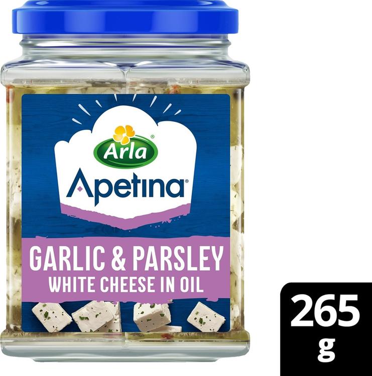 Apetina 265/150g välimerelliset juustokuutiot öljyssä sis valkosipuli ja persilja