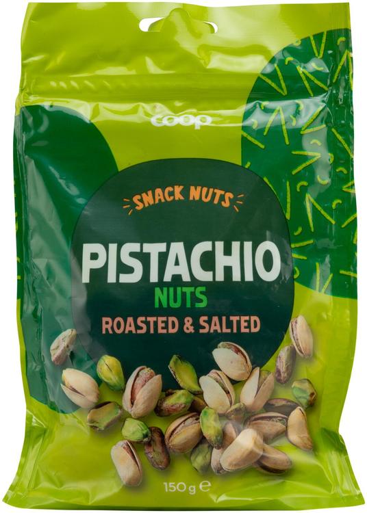 Coop paahdetut ja suolatut pistaasipähkinät 150 g