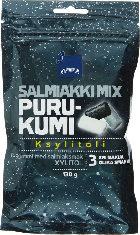 Rainbow purukumi salmiakki mix ksylitoli 130g