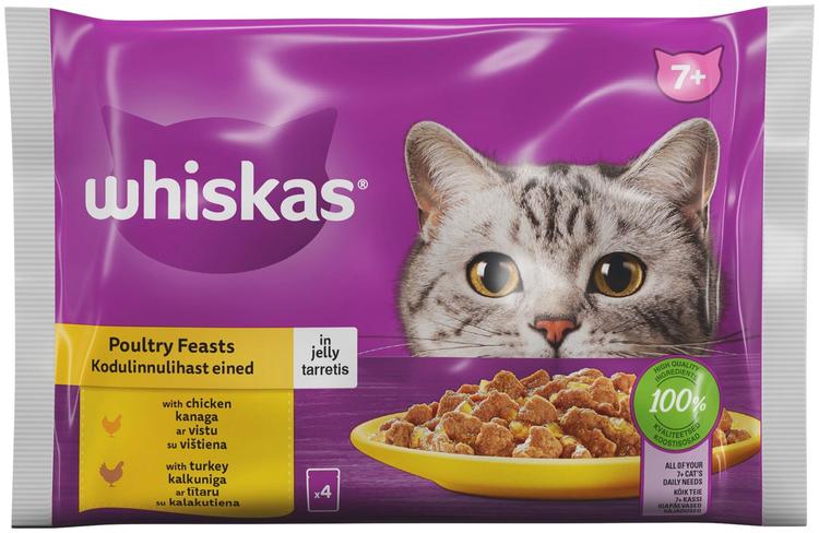 Märgtoit WHISKAS seenior kiisueine valik 4-pakk 85g