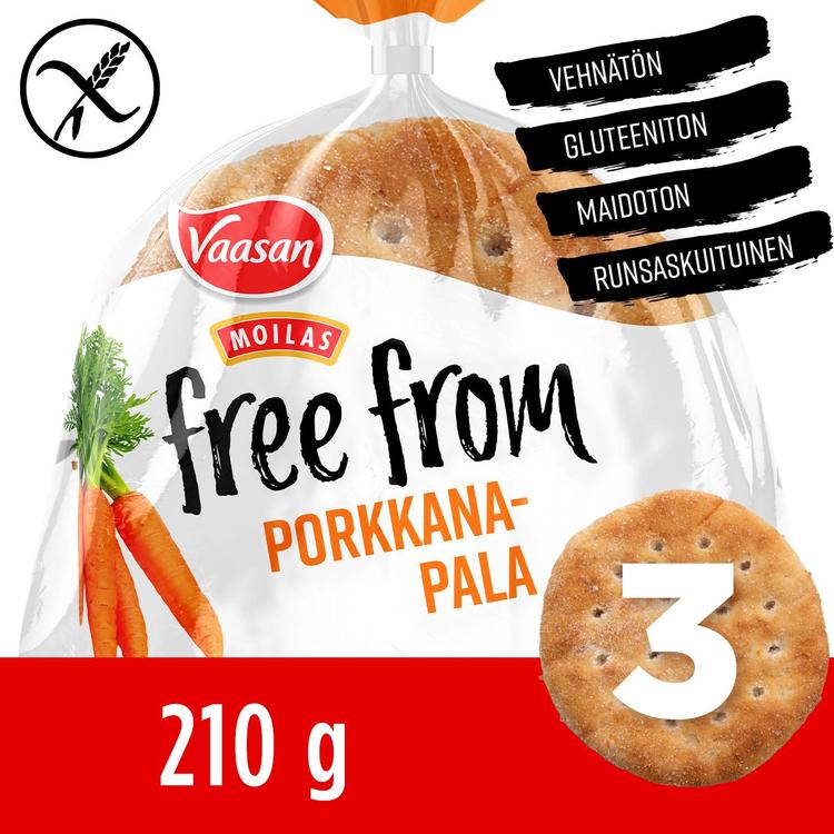 Vaasan Moilas Free From Porkkanapala 210 g 3 kpl gluteeniton porkkanarieskapala