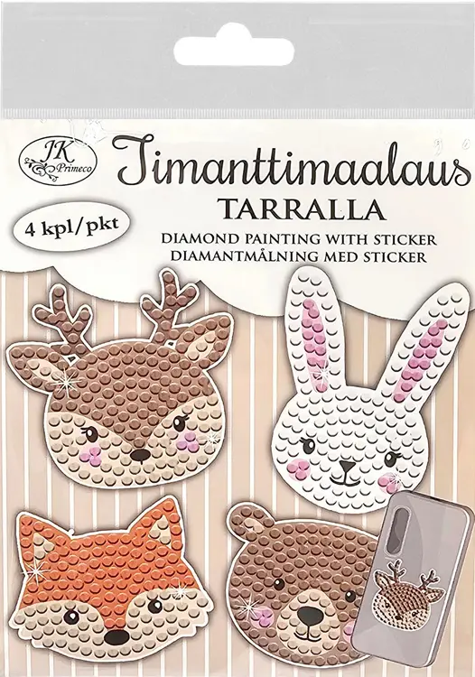 J.K. Primeco Timanttimaalaustarra Eläimet 4kpl
