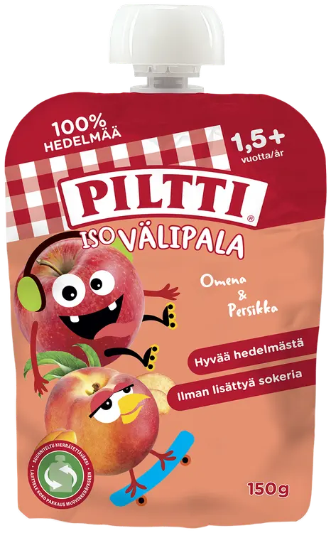 Piltti Iso Välipala 150g Omena-Persikka 1,5+v annospussi