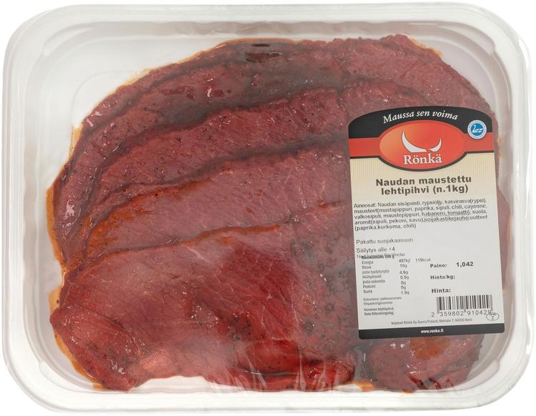 Rönkä Naudan maustettu lehtipihvi n.1kg