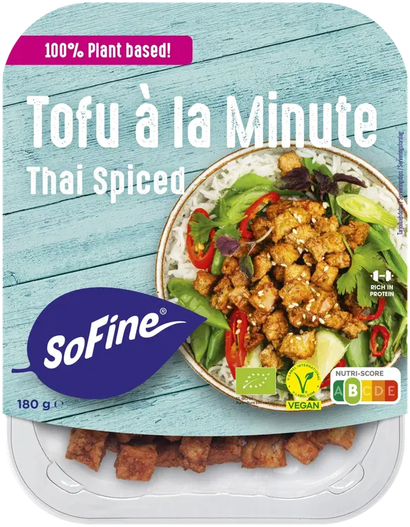 SoFine Tofu à la minute tofukuutiot thai spiced luomu 180g