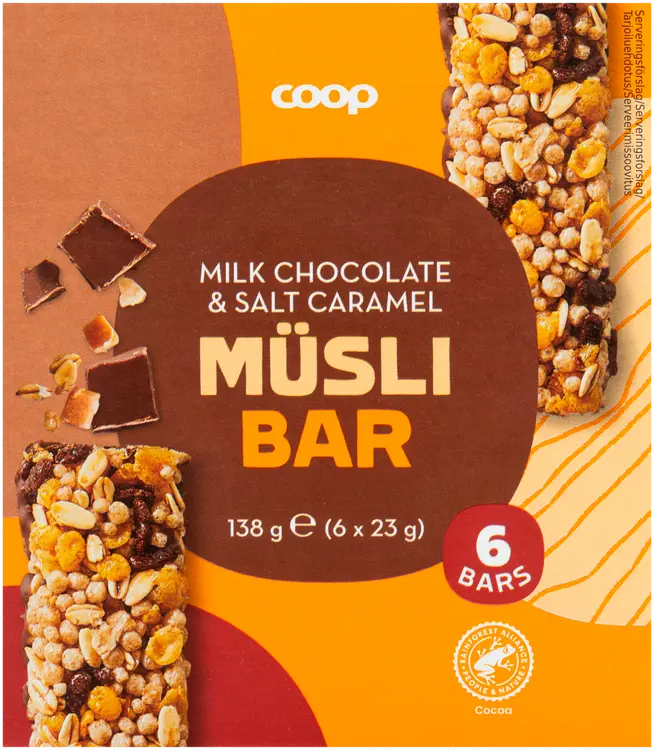 Coop myslipatukka maitosuklaa-suolakinuski 6 kpl 138 g