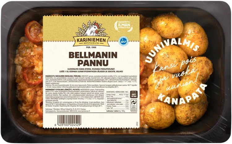Kariniemen Kananpojan Uunivalmis Bellmanin pannu 600 g