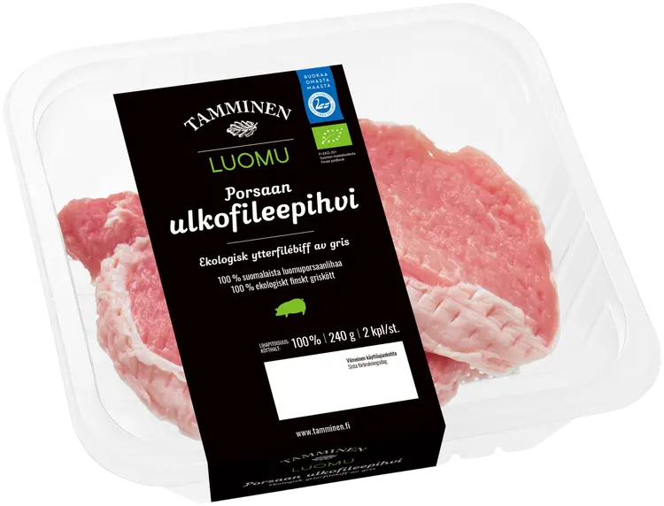 Tamminen luomu porsaan ulkofilepihvi  2kpl/240g