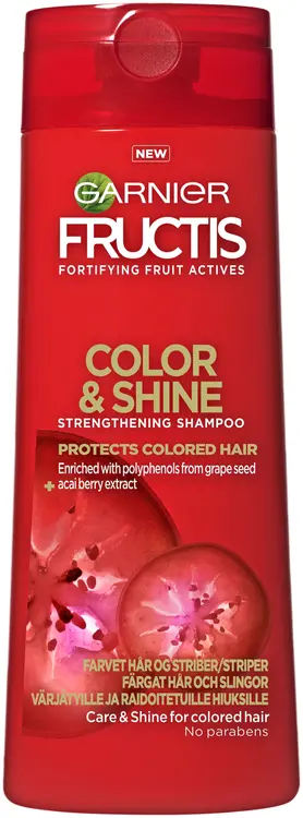 Garnier Fructis 250ml Color & Shine shampoo värjätyille ja raidoitetuille hiuksille