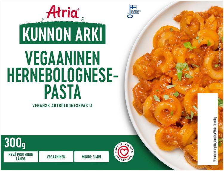 Atria Kunnon Arki Vegaaninen Hernebolognesepasta 300g