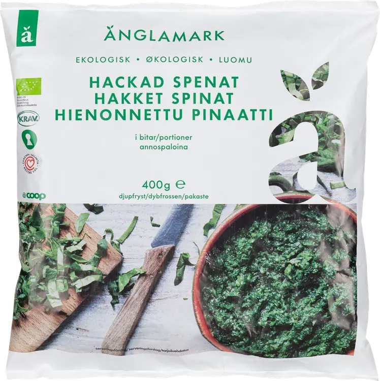 Änglamark hienonnettu pinaatti luomu pakaste 400 g