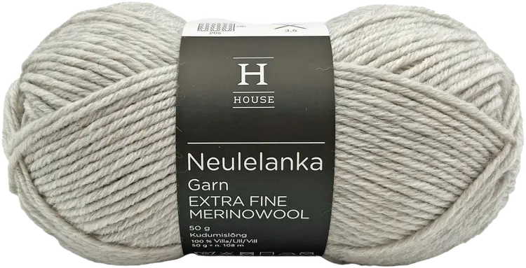 House neulelanka merinovilla 311120 50 g Light Grey Melange 23740