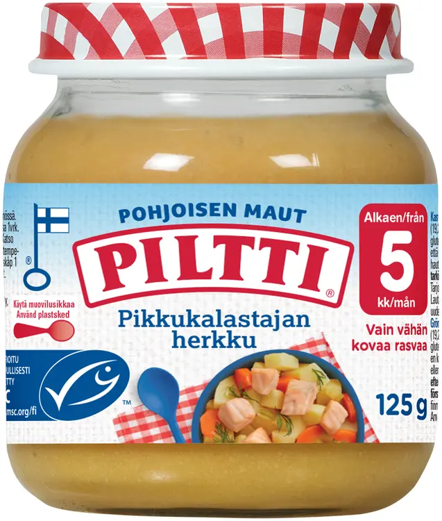 Piltti Pohjoisen maut 125g Pikkukalastajan herkku lastenateria 5kk