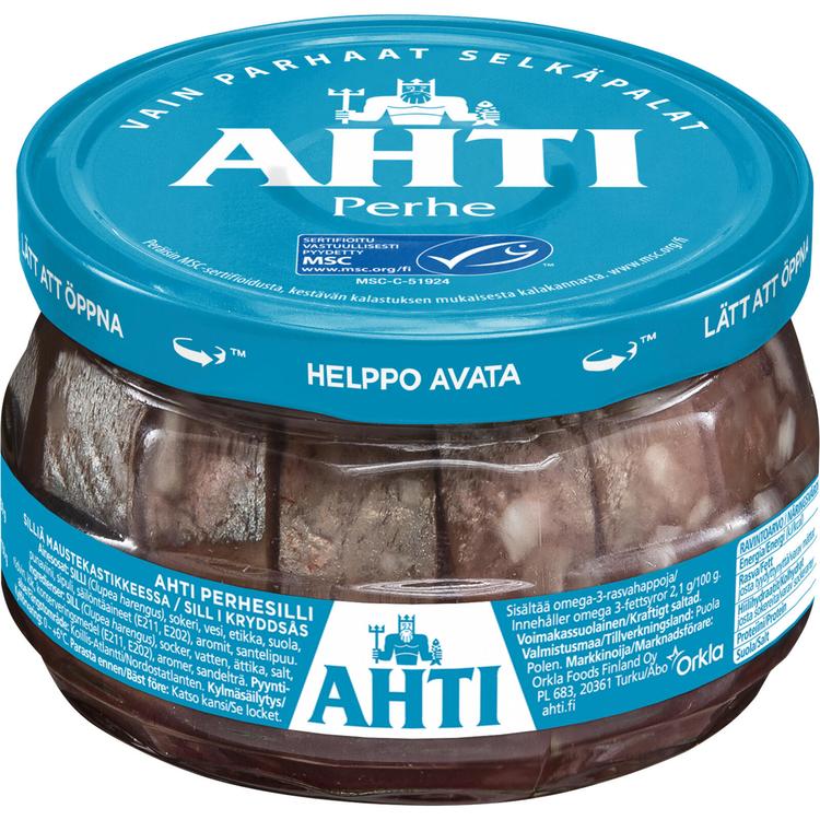 Ahti MSC perhesilli, silliä maustekastikkeessa 240/150g