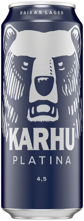 Karhu Platina Lager olut 4,5 til-% tölkki 0,5 L