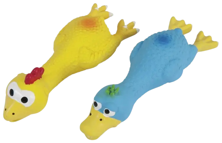 Camon koiran lelu lateksi kana / ankka vinkuominaisuudella 19cm