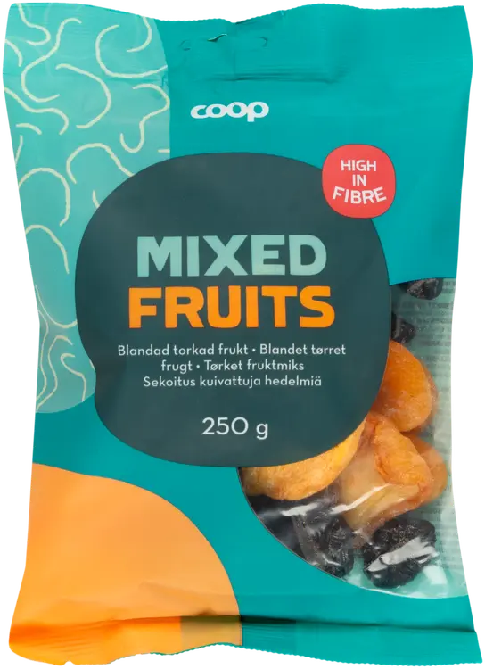 Coop kuivatut sekahedelmät 250 g