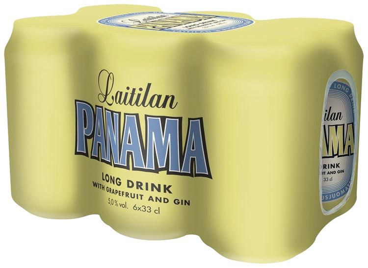 6 x Laitilan Panama Gin 5,0% 0,33L ginipohjainen greipinmakuinen long drink