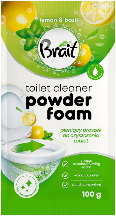 Vahutav Wc-puhastuspulber Brait Lemon ja Basil 100g