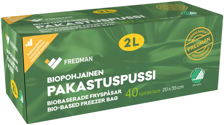 Fredman biopohjainen pakastuspussi 2l 40 kpl