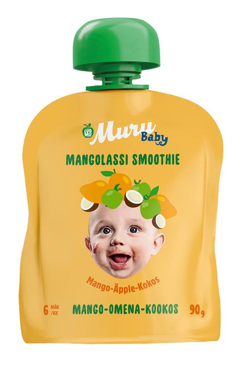 Muru Baby  Mangolassi Smoothie 6 kk  Luomu mango-omena-kookos 90 g