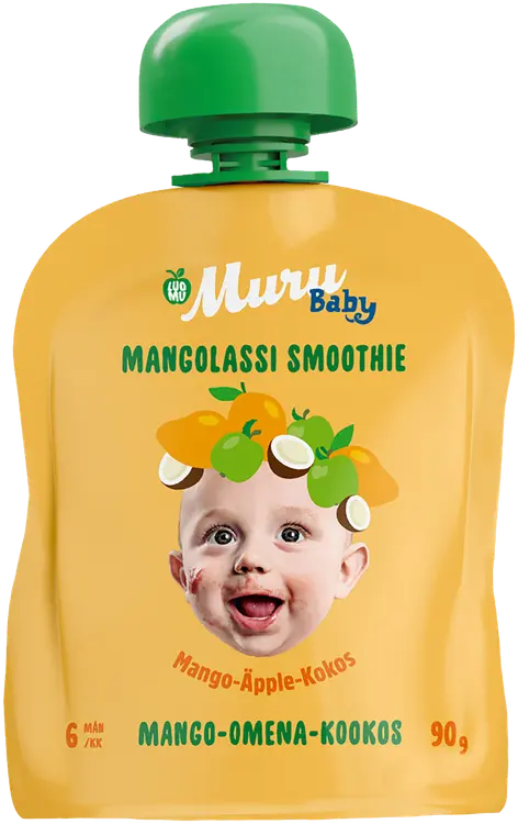 Muru Baby  Mangolassi Smoothie 6 kk  Luomu mango-omena-kookos 90 g