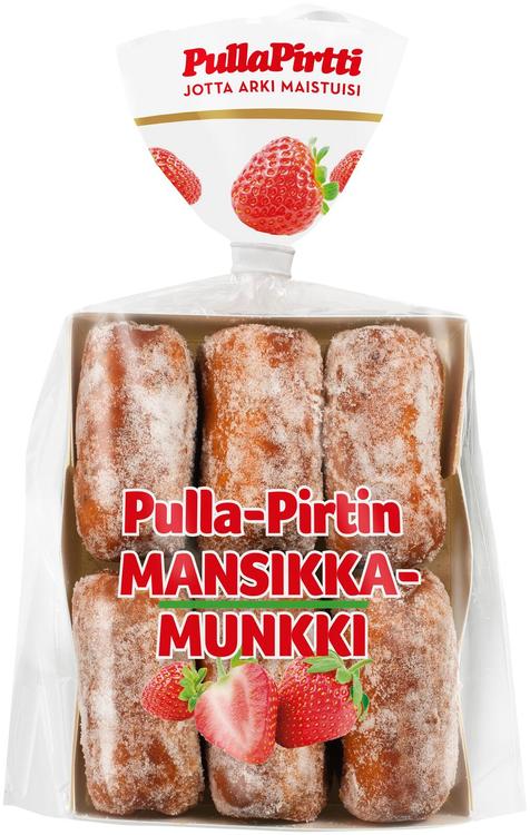 Pulla-Pirtti Mansikkamunkki 6/360g laktoositon mansikkatäytemunkki
