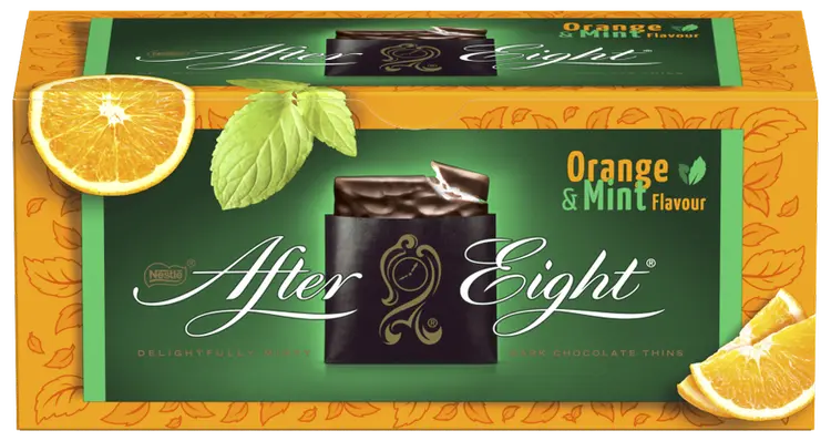 Nestlé After Eight 200g appelsiininmakuista piparminttutäytettä päällystettynä tummalla suklaalla
