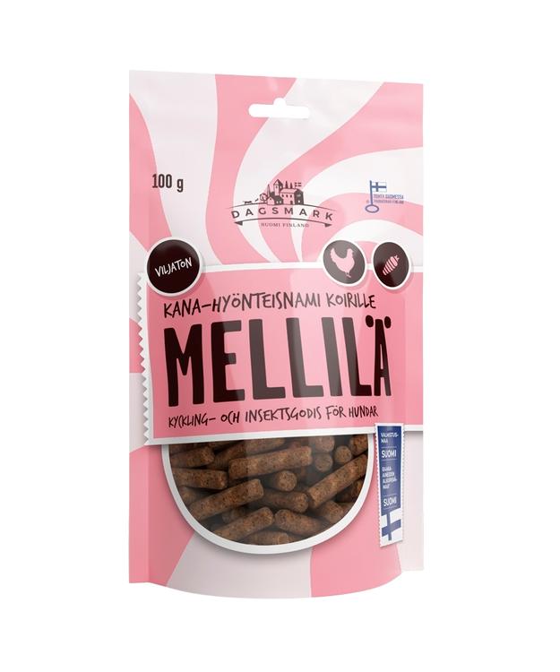 Dagsmark Mellilä koiran kana-hyönteisnami 100 g