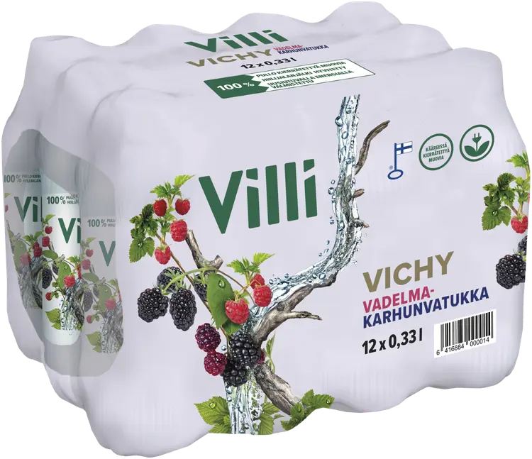 12 x Villi Vichy vadelma-karhunvatukka 0,33 l
