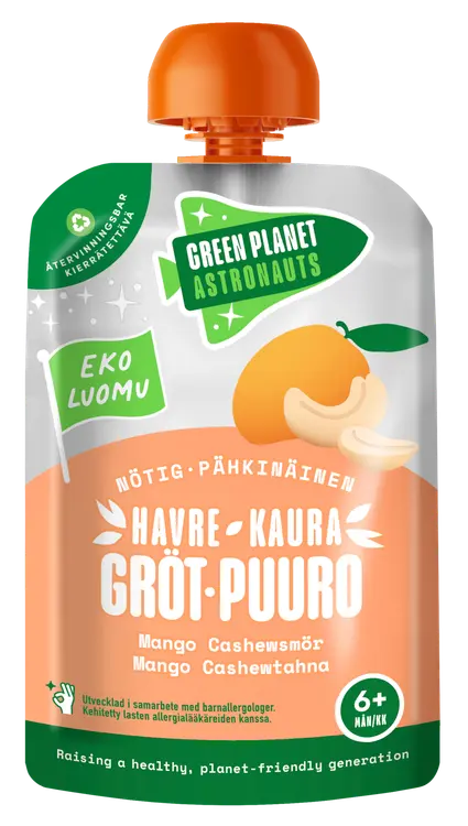 Green Planet Astronauts LUOMU pähkinäinen kaurapuuro mango 100g 6kk+