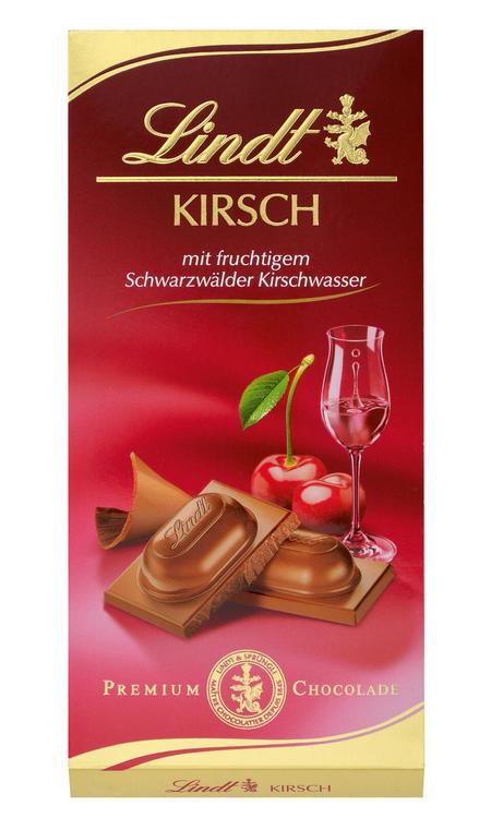 Lindt Kirsch kirsikkalikööri täyte maitosuklaalevy 100g