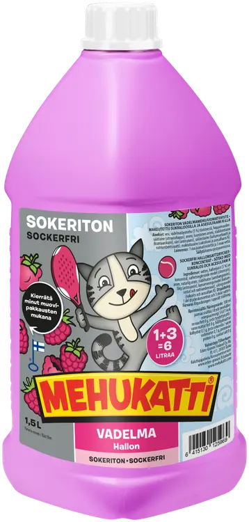 Mehukatti Sokeriton Vadelmamehujuomatiiviste 1+3 1,5 L