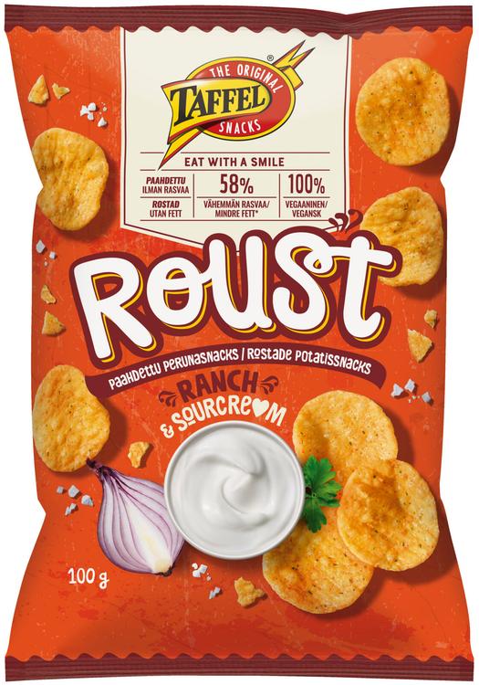 Taffel Roust ranch & sourcre*m paahdettu peruna-linssisnacks 100g