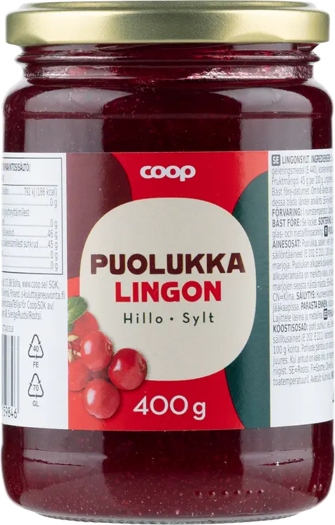 Coop puolukkahillo 400 g
