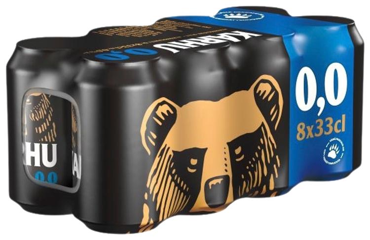 8-pack Karhu Alkoholiton Lager olut 0,0% tölkki 0,33 L