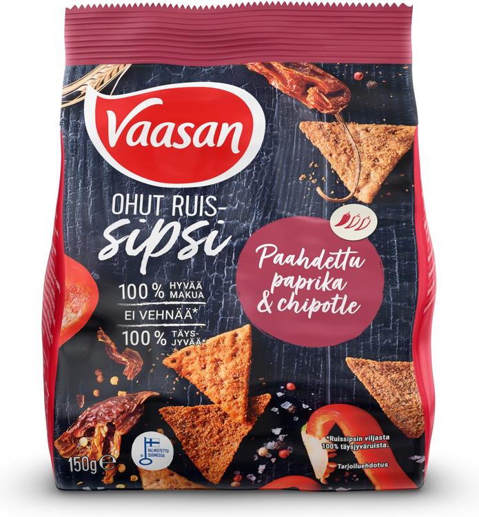 Vaasan Ruissipsi Paahdettu Paprika & Chipotle 150g