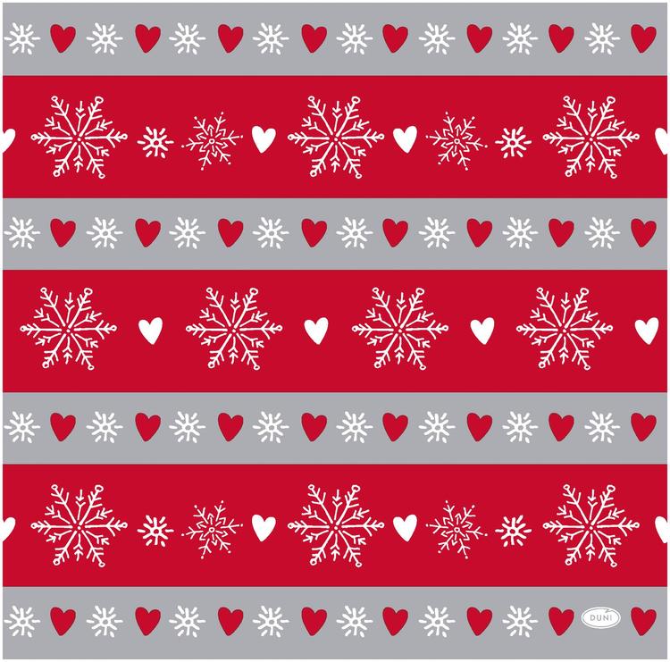 DUNI Bio Dunisoft® 12 kpl 40x40cm Winter Flakes Heart