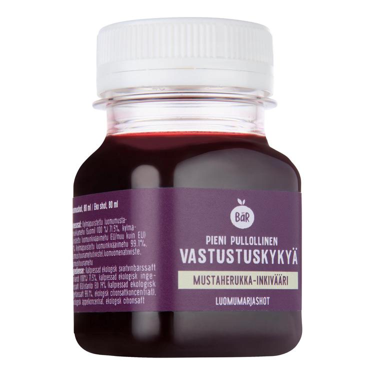 BÄR mustaherukka-inkivääri luomushotti, 80ml
