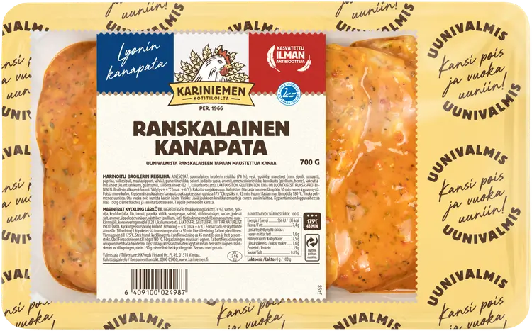 Kariniemen Kananpojan Uunivalmis ranskalainen kanapata 700 g