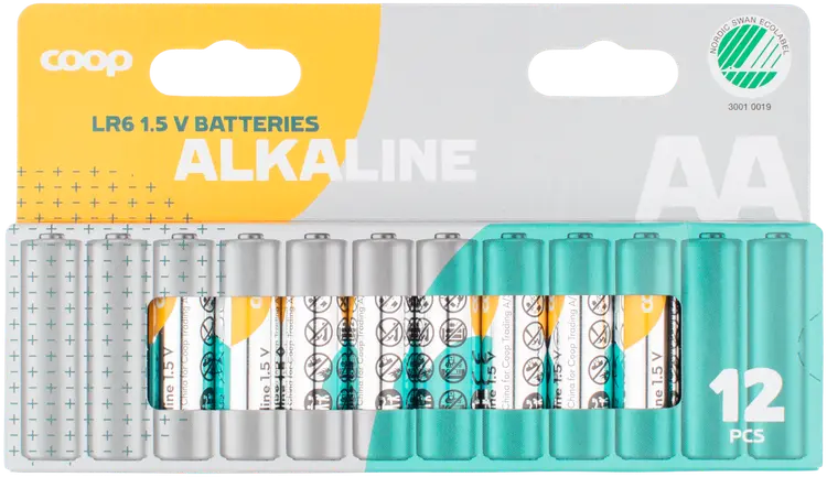 Coop alkaliparisto AA/LR6/1,5V 12 kpl