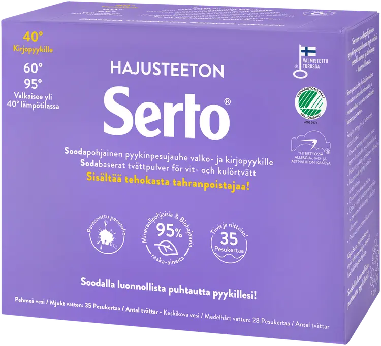 Serto 1,35kg Hajusteeton Pyykinpesujauhe