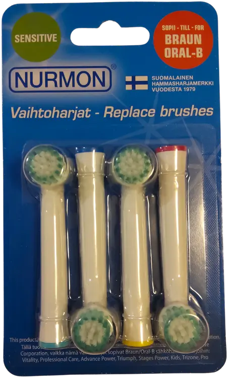 NURMON Vaihtoharjat-4 Sensitive, Oral-B yhteensopivat