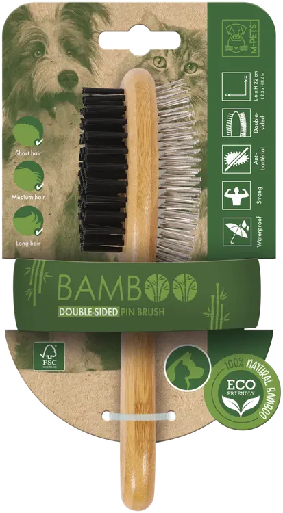 M-Pets BAMBOO kaksipuoleinen harja