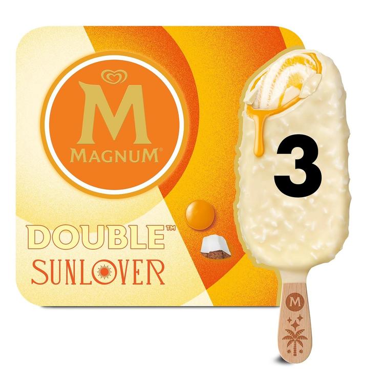 Magnum Double Sunlover Jäätelö Monipakkaus 255ml/225g 3 kpl