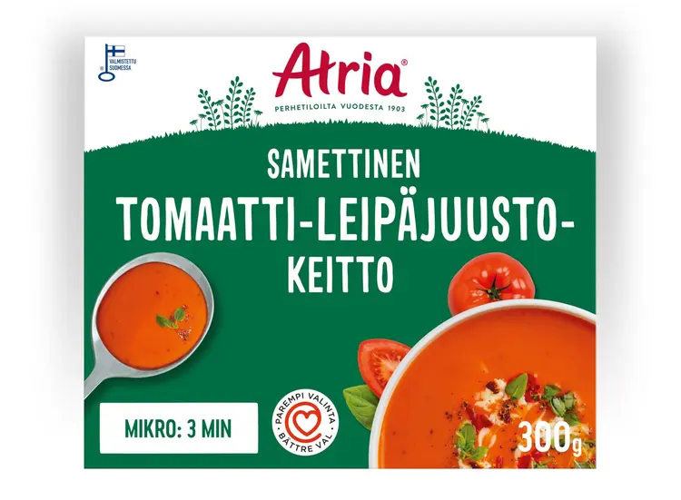 Atria Samettinen Tomaatti-Leipäjuustokeitto 300g