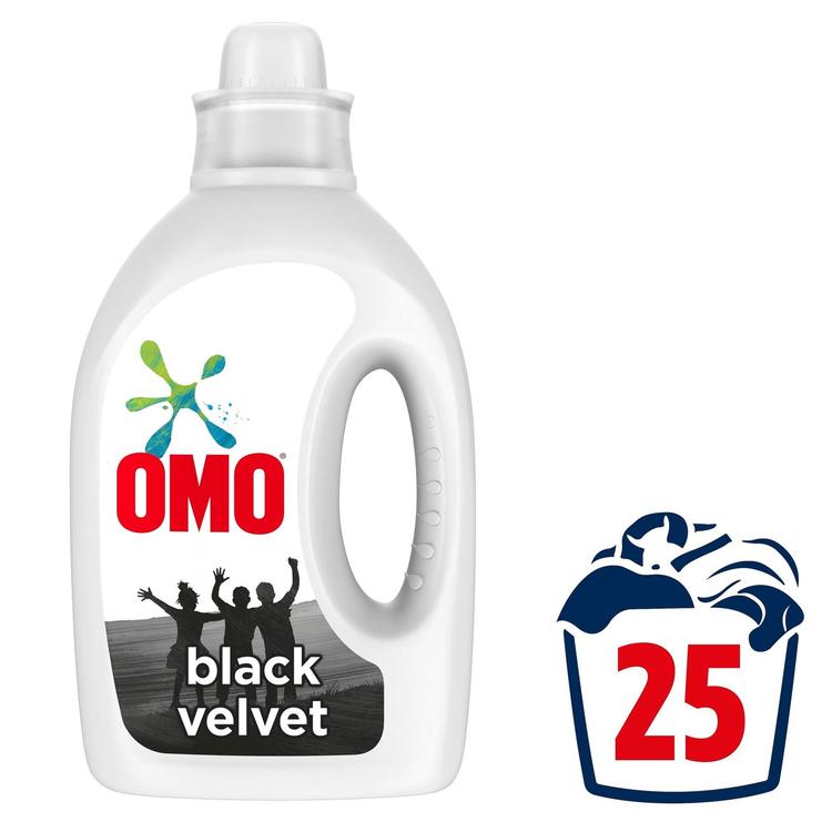 Omo Black Velvet Pyykinpesuaine Tummille vaatteille Tehokas 30 °C:ssa 1 L 25 pesua