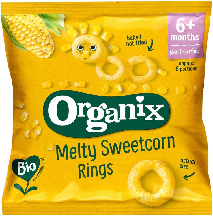 Organix 20g Luomu Maissirinkulat alkaen 6 kk, lasten naksut